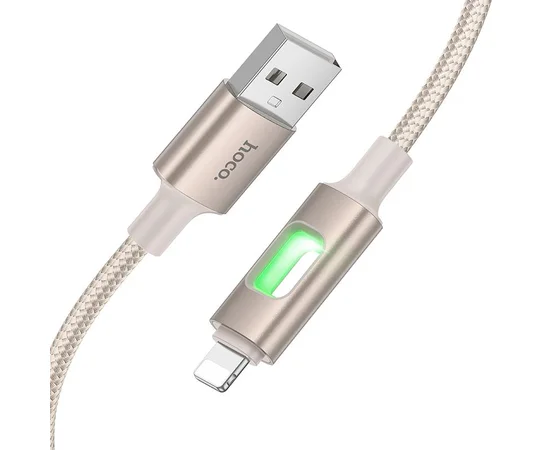 Дата кабель Hoco U144 New USB to Lightning 2.4A (1.2m) Gold