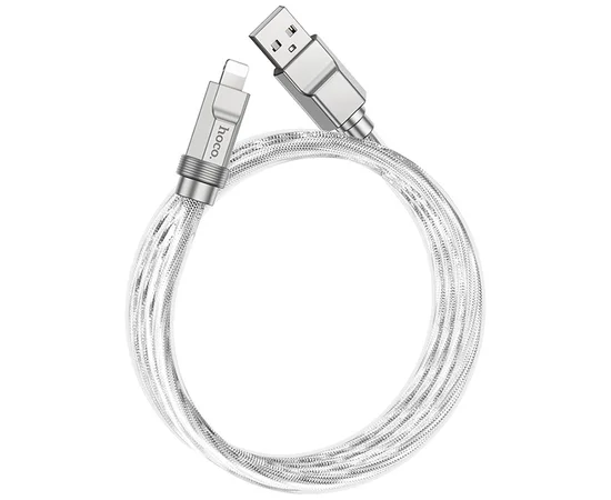 Дата кабель Hoco U113 Solid 2.4A USB to Lightning (1m) Silver
