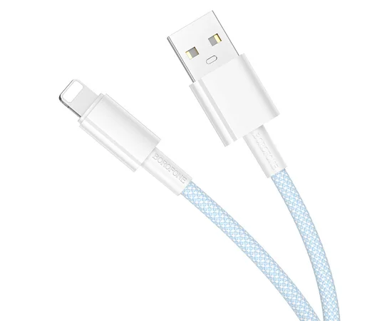 Дата кабель Borofone BX117 Source USB to Lightning 2.4A (1m) Blue