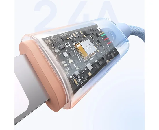 Дата кабель Baseus Discolor Series Fast Charging USB to Lightning 2.4A (1m) (P10374900) Galaxy Blue