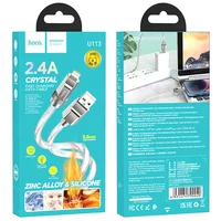 Дата кабель Hoco U113 Solid 2.4A USB to Lightning (1m) Silver