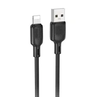 Дата кабель Borofone BX113 Lenny USB to Lightning 2.4A (2m) Black