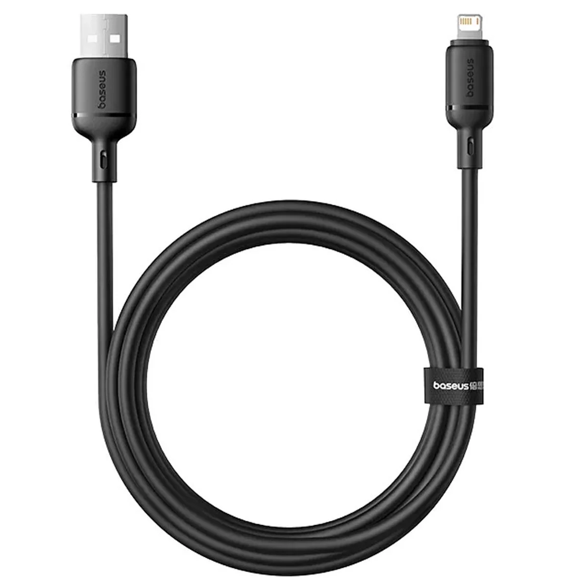 Дата кабель Baseus Silky Series OS Fast Charging USB to Lightning 2.4A (2m) (P1037770) Cluster Black