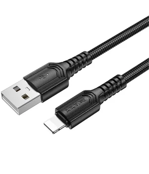 Дата кабель Borofone BX116 Certain USB to Lightning 2.4A (1m) Black