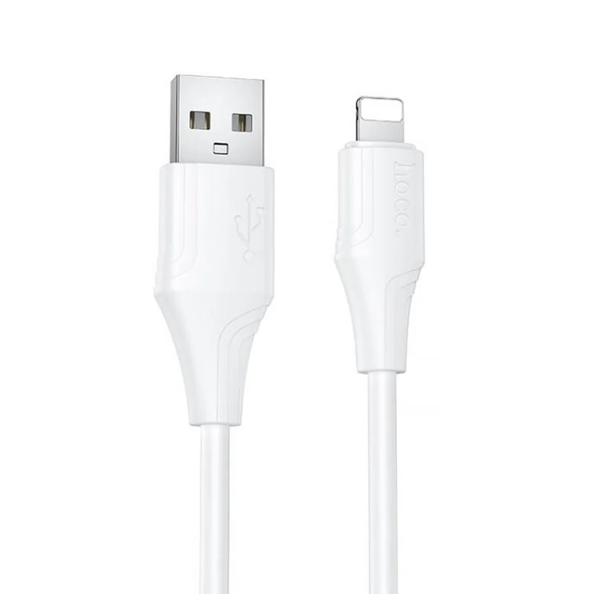 Дата кабель Hoco X124 Bien silicone USB to Lightning 2.4A (1m) White