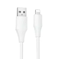 Дата кабель Hoco X124 Bien silicone USB to Lightning 2.4A (1m) White