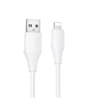 Дата кабель Hoco X124 Bien silicone USB to Lightning 2.4A (1m) White Дата кабель Hoco X124 Bien silicone USB to Lightning 2.4A (1m) White