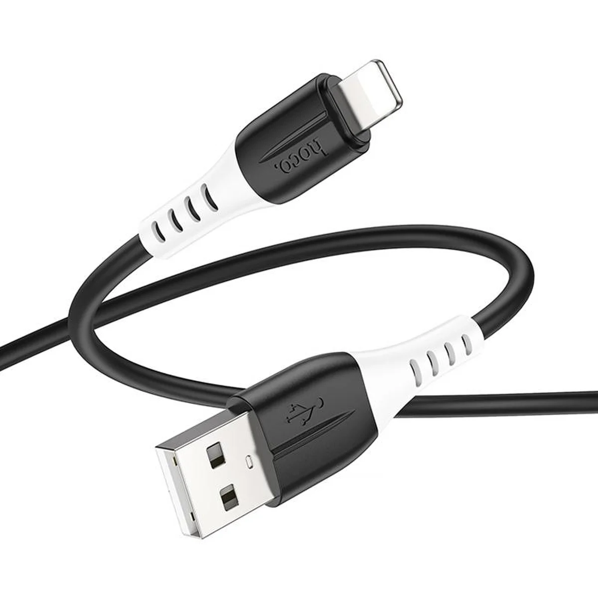Дата кабель Hoco X82 Silicone USB to Lightning 2.4A (1m) Black