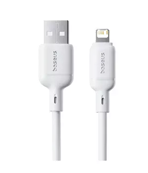 Дата кабель Baseus Silky Series OS Fast Charging USB to Lightning 2.4A (2m) (P1037770) Moon White