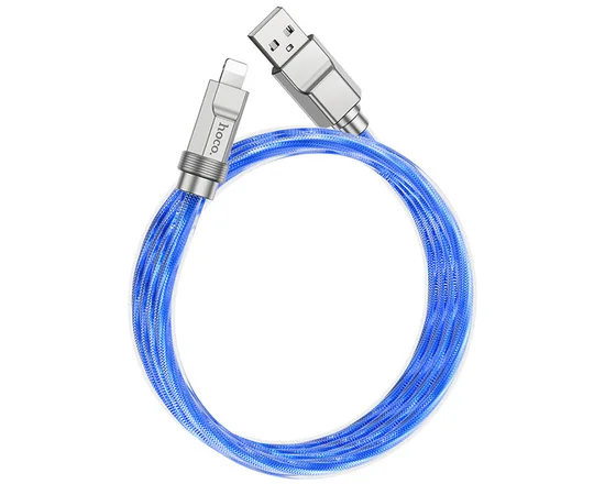 Дата кабель Hoco U113 Solid 2.4A USB to Lightning (1m) Blue