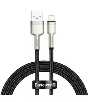 Дата кабель Baseus Cafule Series Metal USB to Lightning 2.4A (1m) (CALJK-A0) Black