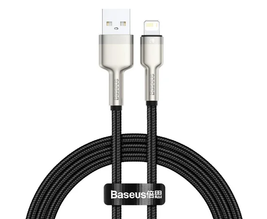Дата кабель Baseus Cafule Series Metal USB to Lightning 2.4A (1m) (CALJK-A0) Black