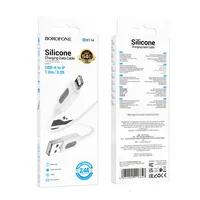Дата кабель Borofone BX114 Structure USB to Lightning 2.4A (1m) White