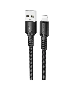 Дата кабель Borofone BX116 Certain USB to Lightning 2.4A (1m) Black