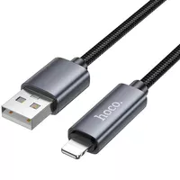 Дата кабель Hoco X112 Favor with display USB to Lightning 2.4A (1m) Black