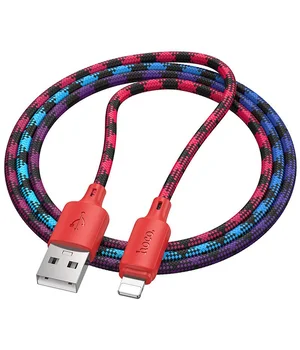 Дата кабель Hoco X116 Meridian USB to Lightning 2.4A (1m) Gradient Red Mix