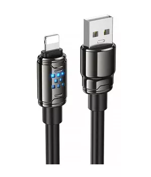 Дата кабель Hoco U143 Joy USB to Lightning 2.4A (1.2m) Black