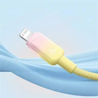 Дата кабель Baseus Discolor Series Fast Charging USB to Lightning 2.4A (1m) (P10374900) Custard Yellow