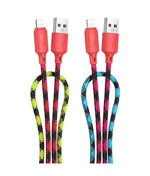 Дата кабель Hoco X116 Meridian USB to Lightning 2.4A (1m) Gradient Red Mix