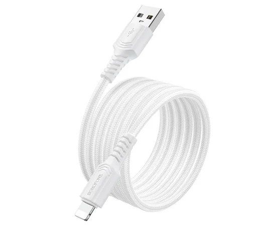 Дата кабель Borofone BX116 Certain USB to Lightning 2.4A (1m) White