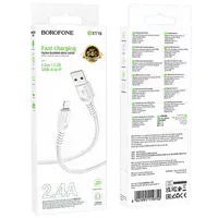 Дата кабель Borofone BX116 Certain USB to Lightning 2.4A (1m) White
