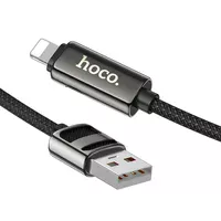 Дата кабель Hoco U137 Line with display USB to Lightning 2.4A/12W (1.2m) Black