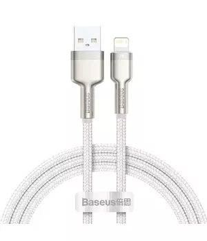 Дата кабель Baseus Cafule Series Metal USB to Lightning 2.4A (1m) (CALJK-A0) White