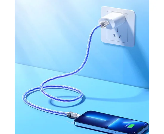 Дата кабель Hoco U113 Solid 2.4A USB to Lightning (1m) Blue