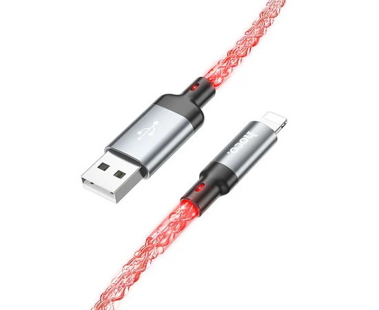 Дата кабель Hoco U112 Shine 2.4A USB to Lightning (1m) Gray