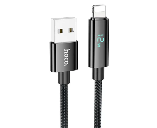 Дата кабель Hoco U125 Benefit 2.4A USB to Lightning (1.2m) Black