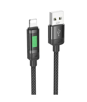 Дата кабель Hoco U126 Lantern 2.4A USB to Lightning (1.2m) Black