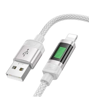 Дата кабель Hoco U126 Lantern 2.4A USB to Lightning (1.2m) Gray