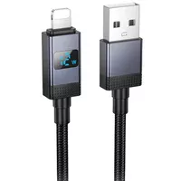 Дата кабель Hoco X118 Generous with display USB to Lightning 2.4A (1m) Black