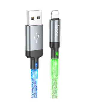 Дата кабель Hoco U112 Shine 2.4A USB to Lightning (1m) Gray
