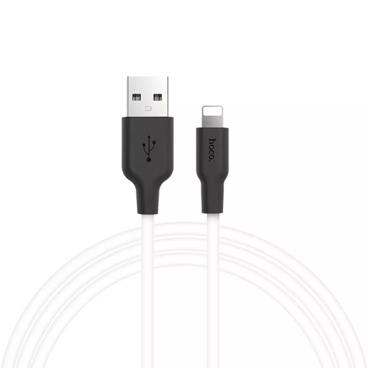 Дата кабель Hoco X21 Silicone Lightning Cable (1m) black_white