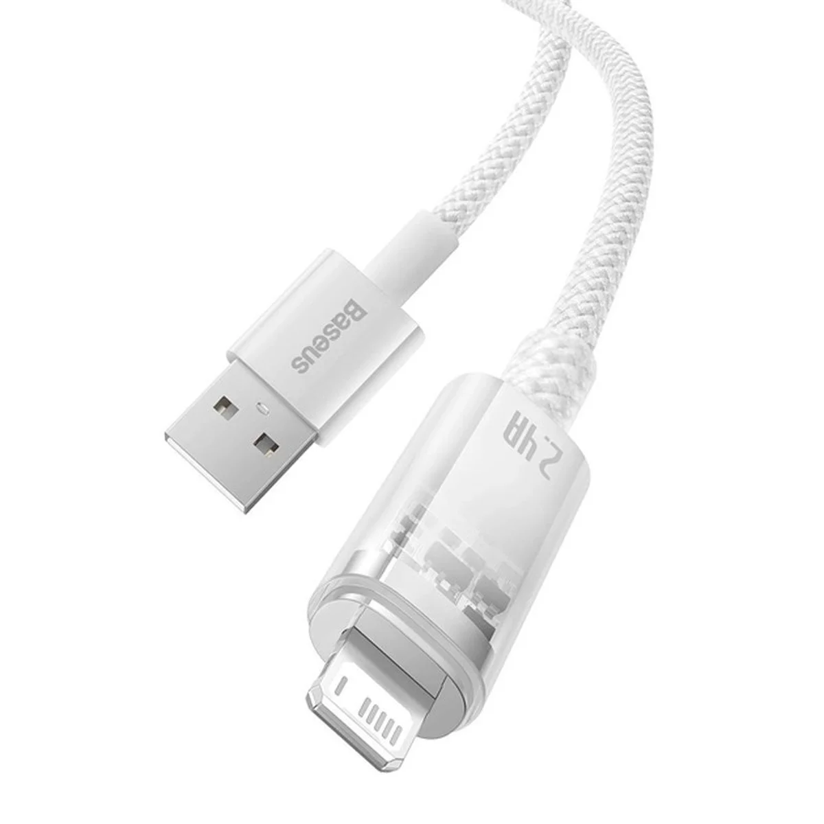 Дата кабелю Baseus Explorer USB для освітлення 2.4A with Smart Temperature Control (1m) (CATS01000) White