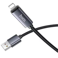 Дата кабель Hoco X112 Favor with display USB to Lightning 2.4A (1m) Black