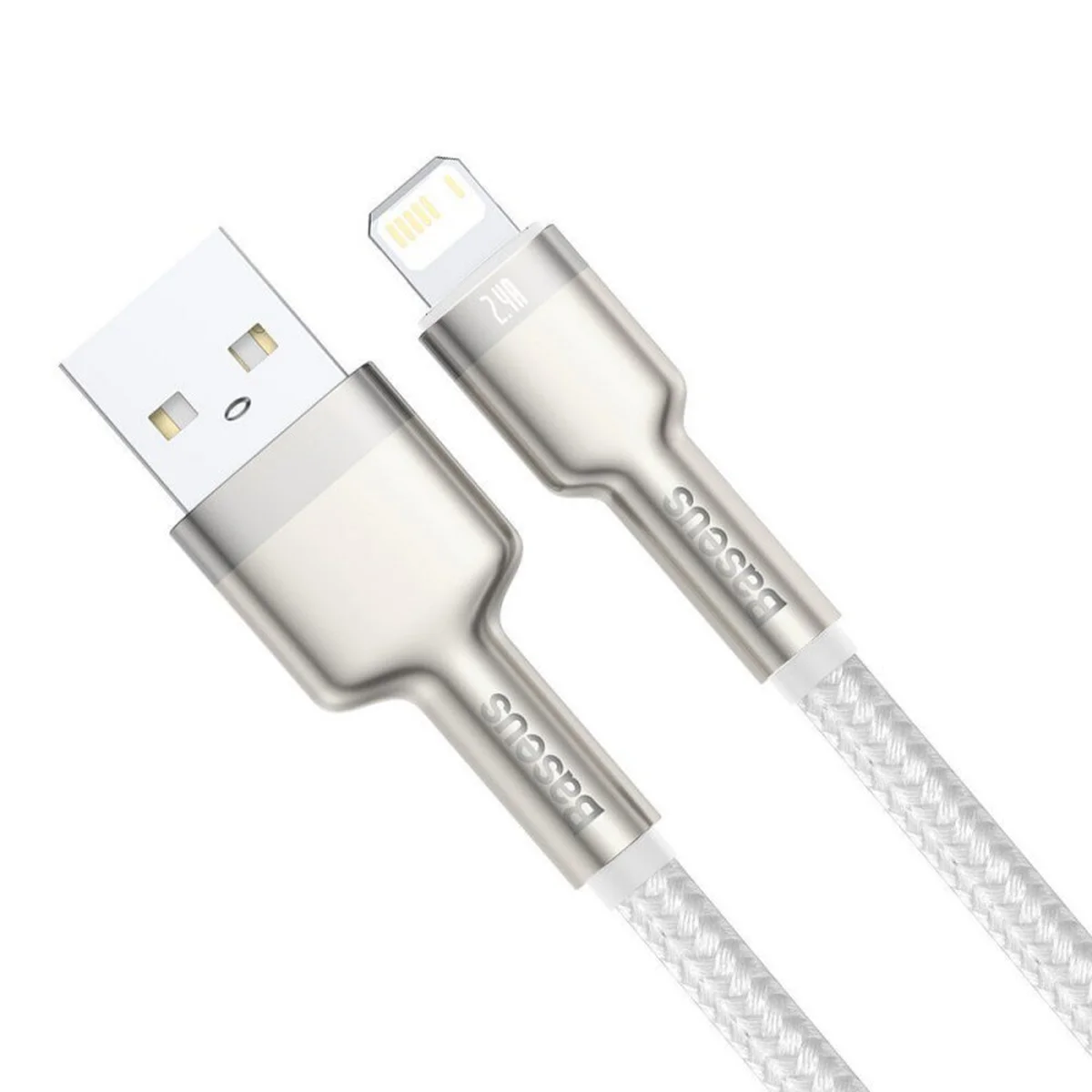 Дата кабель Baseus Cafule Series Metal USB to Lightning 2.4A (1m) (CALJK-A0) White