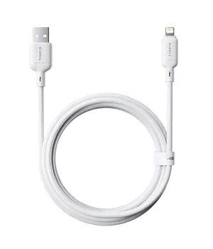 Дата кабель Baseus Silky Series OS Fast Charging USB to Lightning 2.4A (2m) (P1037770) Moon White