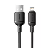 Дата кабель Baseus Silky Series OS Fast Charging USB to Lightning 2.4A (2m) (P1037770) Cluster Black
