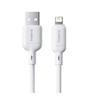 Дата кабель Baseus Silky Series OS Fast Charging USB to Lightning 2.4A (1m) (P1037770) Moon White