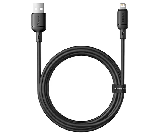 Дата кабель Baseus Silky Series OS Fast Charging USB to Lightning 2.4A (2m) (P1037770) Cluster Black