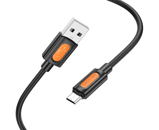 Дата кабель Borofone BX114 Structure USB to MicroUSB 2.4A (1m) Black