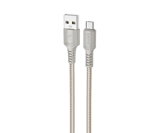 Дата кабель Borofone BX116 Certain USB to MicroUSB 2.4A (1m) Gray