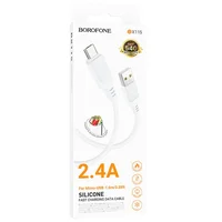 Дата кабель Borofone BX115 Lotto USB to MicroUSB 2.4A (1m) White