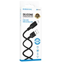 Дата кабель Borofone BX113 Lenny USB to MicroUSB 2.4A (2m) Black