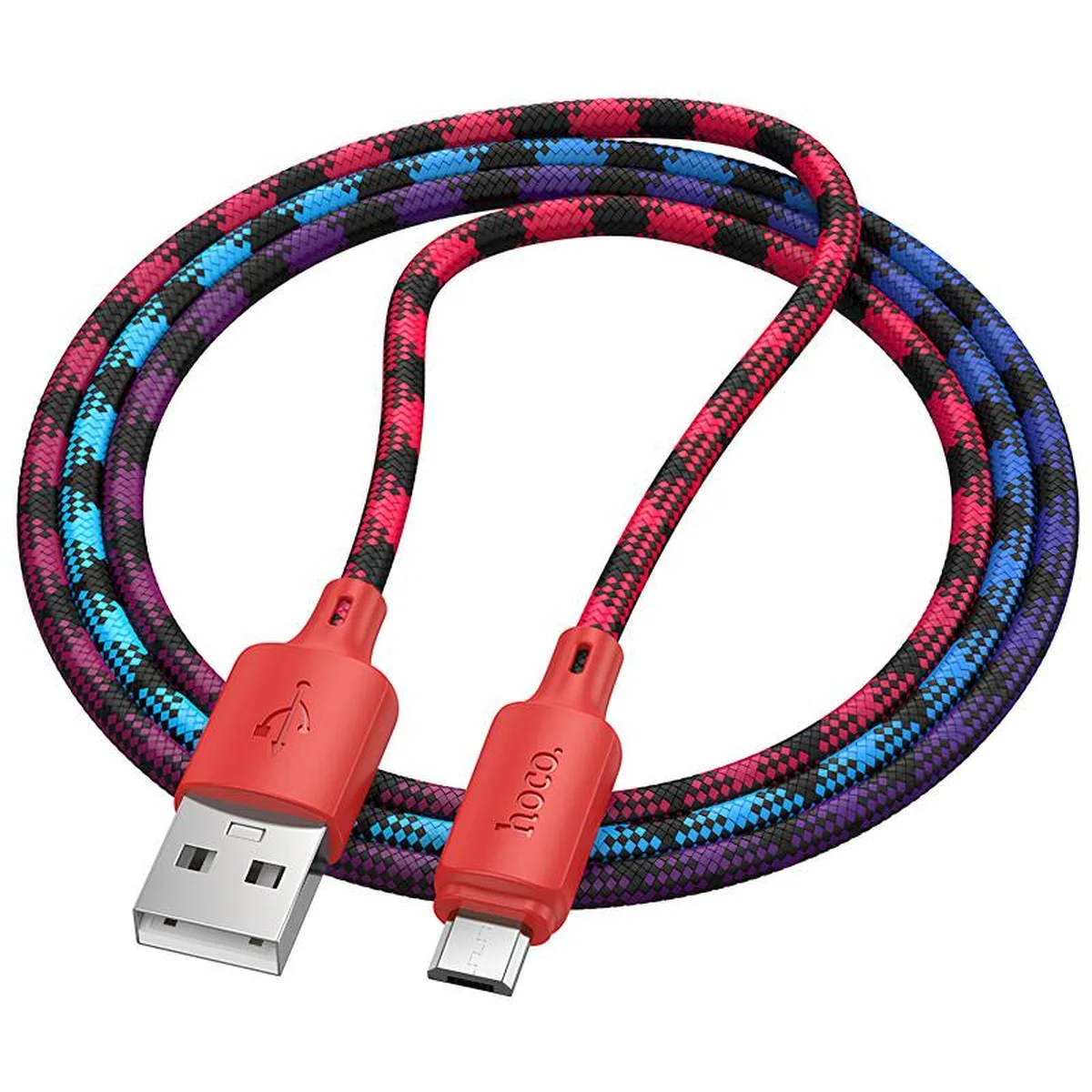 Дата кабель Hoco X116 Meridian USB to MicroUSB 2.4A (1m) Gradient Red Mix