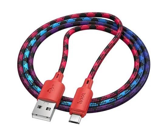 Дата кабель Hoco X116 Meridian USB to MicroUSB 2.4A (1m) Gradient Red Mix