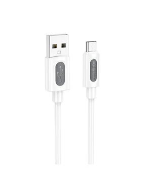 Дата кабель Borofone BX114 Structure USB to MicroUSB 2.4A (1m) White