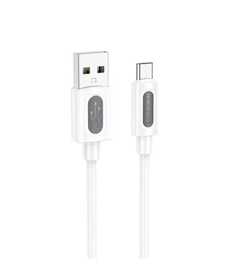 Дата кабель Borofone BX114 Structure USB to MicroUSB 2.4A (1m) White
